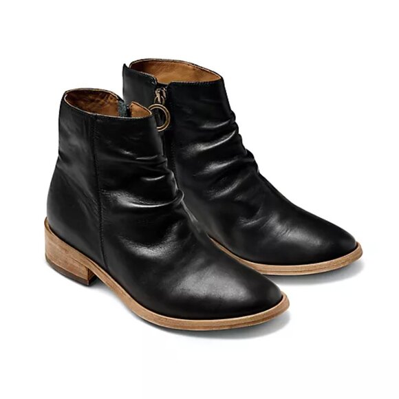 NEW BEEK Saddle Quail Leather Zip Up Ankle Booties for women in black 1025 9m5 - Picture 3 of 8